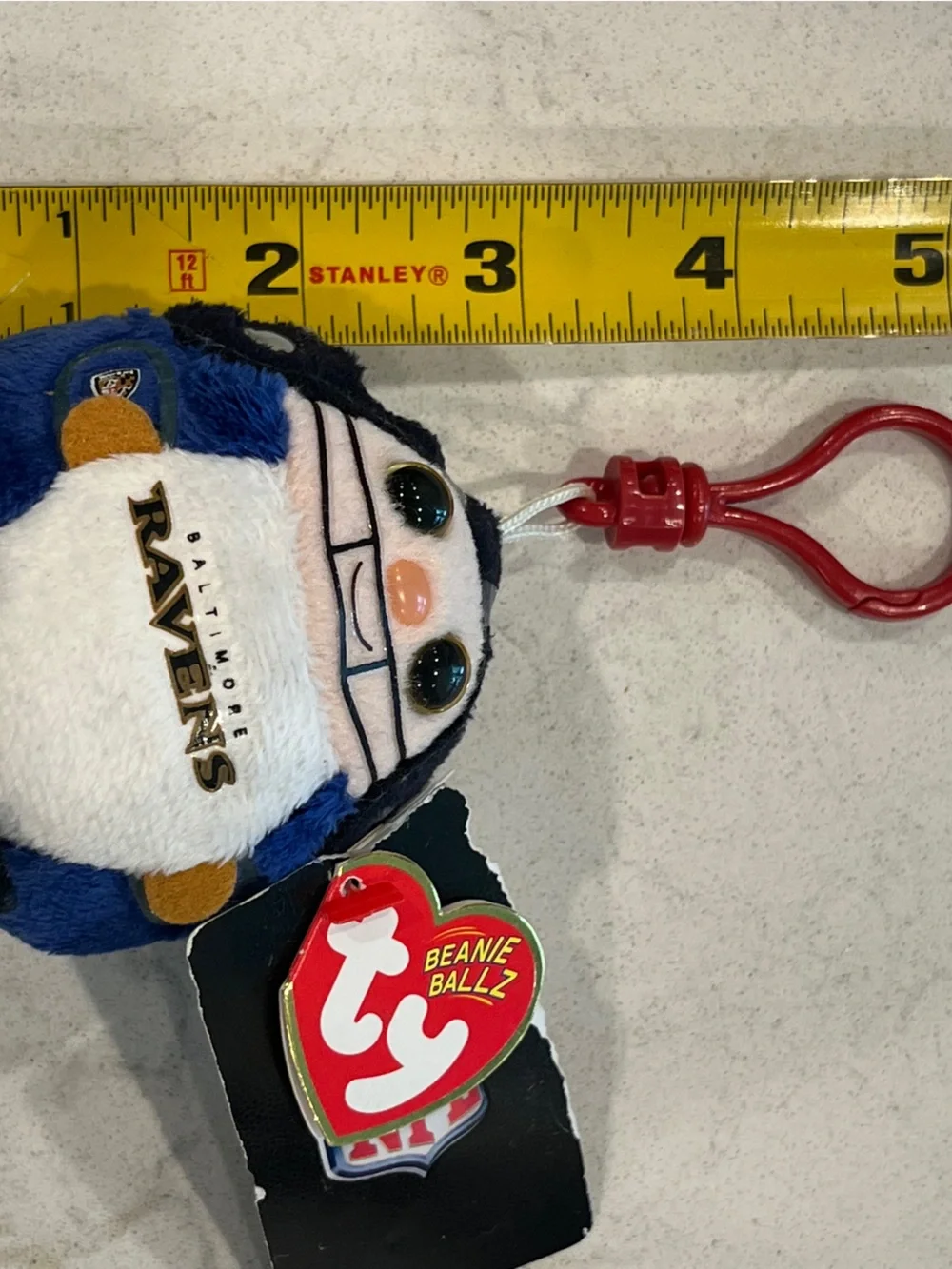 Ty Beanie Ballz Baltimore Ravens Plush Clip Keychain.